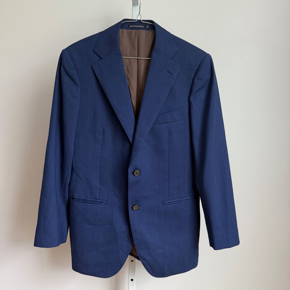 SuitSupply blazer jacket men's size 38 Vitale Lana wool Lazio slim fit blue